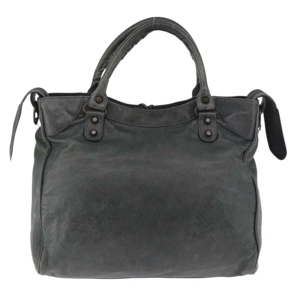 Balenciaga Leather Vero Handbag Gray